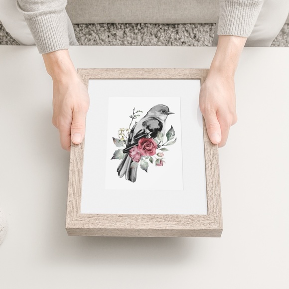 Watercolor Illustration Cute Bird Wall Art Print Poster UNFRAMED - Picture 5 of 10